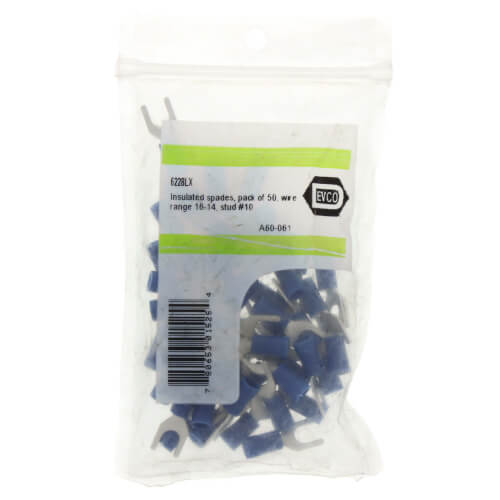 DIVERSITECH DiversiTech 6228LX INSL SPADE 16-14 AWG #10 STUD 50PK