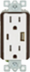 LEVITON Leviton RN2-T5638-0BW 15A Usb-a Decora Tr Outlet 18W White 3-pack