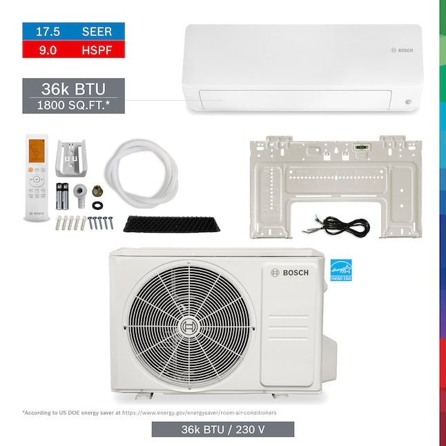 BOSCH Bosch 8733956684 Pro Pack 1 Zone 36000 BTU Ductless Mini Split Air Conditioner Heat Pump Included with 230 Volt