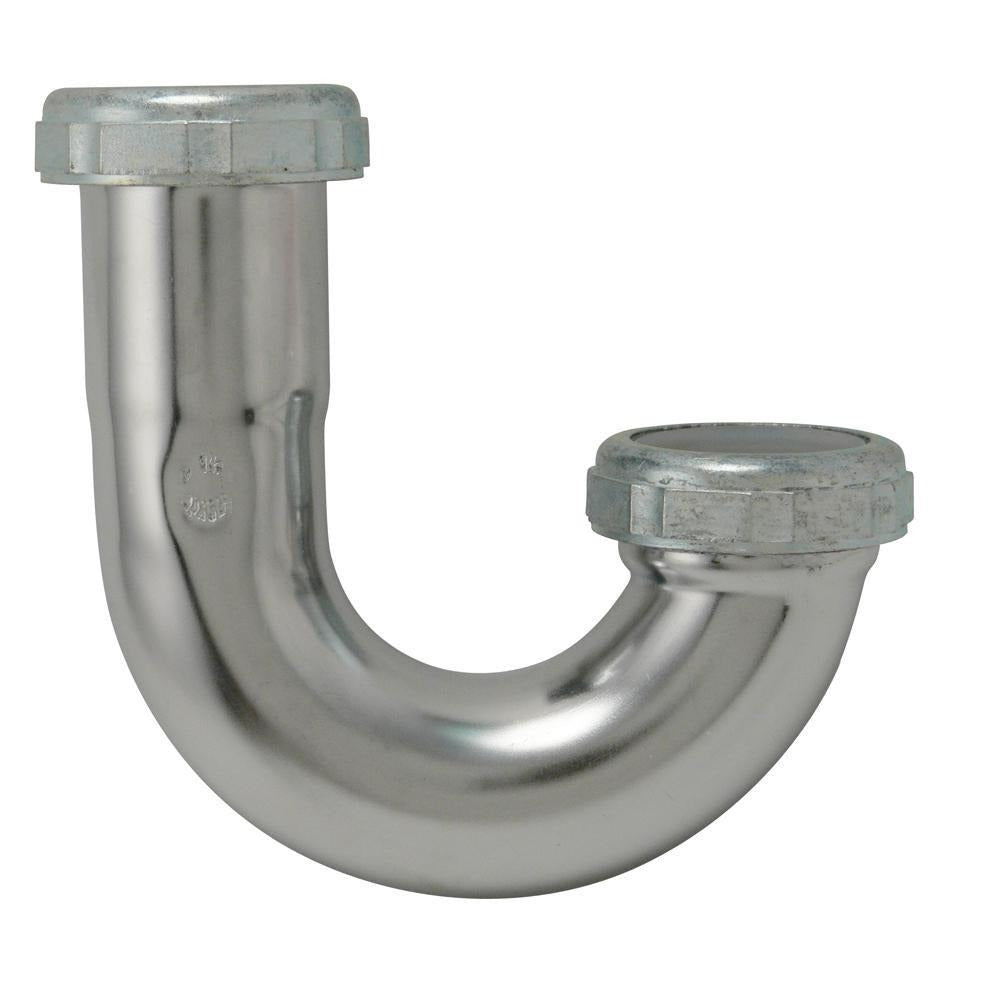 KEENEY Keeney 10301cp J-bend 1-1/4 in 17 Gauge Polished Chrome