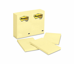 3M 3M MMM659YW Post-it Notes Original Notepads 4 x 6 12 Pack