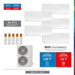 BOSCH Bosch 8733956711 Pro Pack 5 or More Zones 48000 BTU Ductless Mini Split Air Conditioner Heat Pump Included with 230 Volt