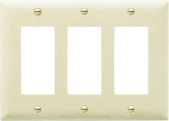 LEGRAND Pass Seymour TP263ICC12 3-gang Decorator Wall Plate Ivory