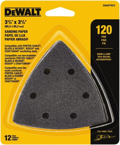 DEWALT Dewalt DWASPTRI12 Triangle Sanding Sheets 120 Grit 12 Pack