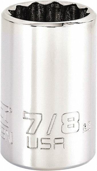 PROTO Proto J5428N 7/8 Inch 12-point 1/2 Drive Hand Socket