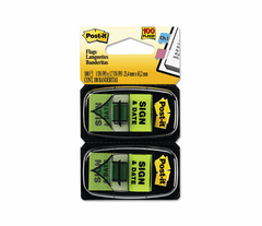 3M 3M MMM680SD2 Post-it Message Flags 1 inches x 1.75 inches 100 Pack