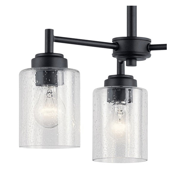 KICHLER LIGHTING Kichler 44029BK Winslow 1-Tier Contemporary Style Mini Chandelier Fixture (3) A19 Incandescent Lamp 120 VAC