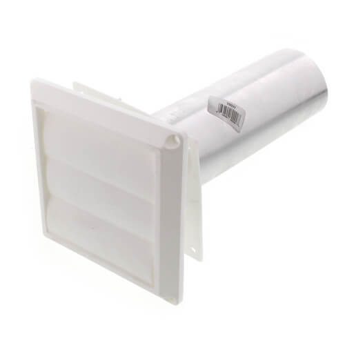 DIVERSITECH DiversiTech 650-036 3 Louvered Dryer Vent Hood, Pipe & Collar, Assembled (White)