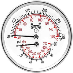 WINTERS INSTRUMENTS Winters Instruments TTD408 Tridicator 3-inch 0-100 psi 70-320 F (Back Mount)