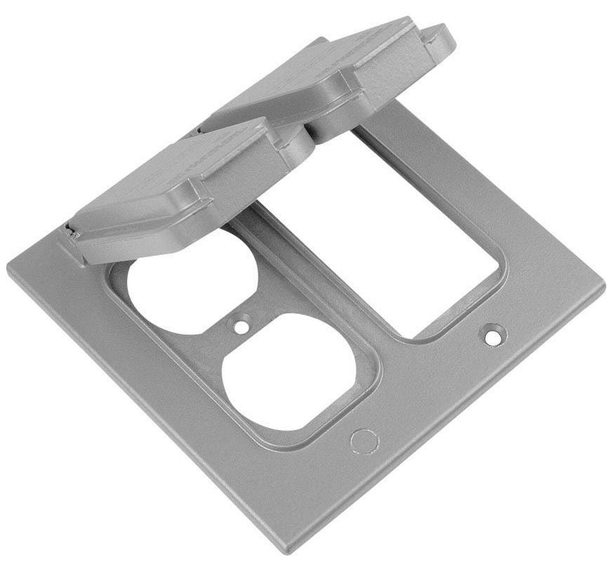 MULBERRY METAL PRODUCTS Mulberry 30472 Self-Closing Weatherproof Combination Cover (2-Gang 1 GFCI/1 Duplex) 30472