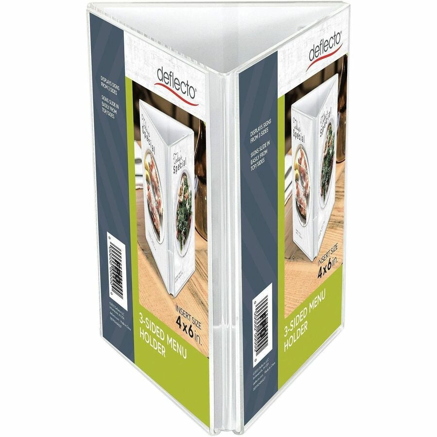 DEFLECTO Deflecto DEF4444 3-Sided Sign/Menu Holder (4 x 6 / 1 Each / 3-Sided) DEF4444