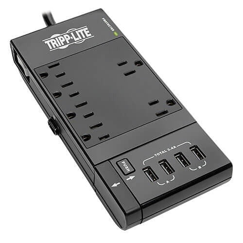 TRIPP LITE Tripp Lite TLP66USBR Surge Protector 6-outlet Usb