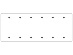 MULBERRY METAL PRODUCTS Mulberry Metal Products 86156 standard blank wallplate 6-gang (4.5 in H x 11.812 in W)