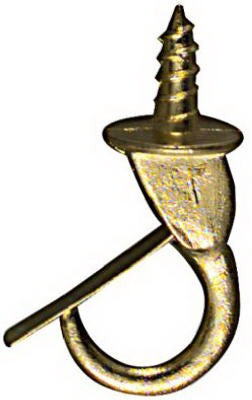 NATIONAL HARDWARE National Mfg N119-909 Safety Cup Hook 7/8 in Brass 2 Pack
