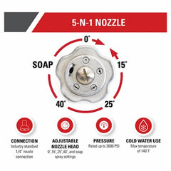 SIMPSON Fna Group 80142 5-in-1 Quick Connect Spray Nozzle 3600 Psi