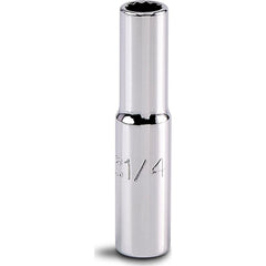 PROTO Proto J4708LT Deep Hand Socket 1/4 Inch 12-point