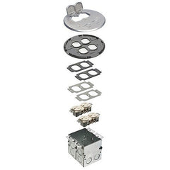 ARLINGTON Arlington Industries FLB6240NL Round Nickel Floor Box 2 Gang