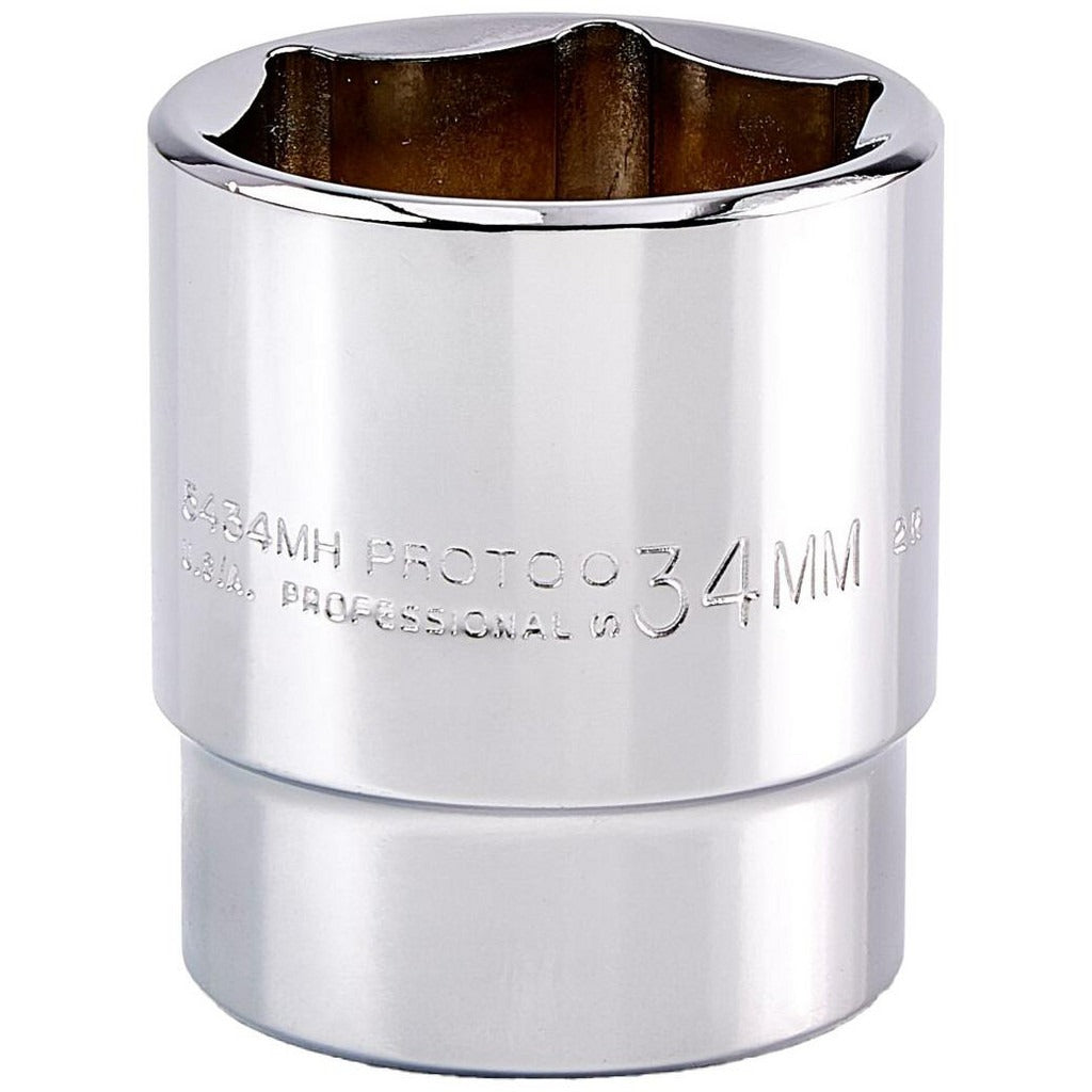 PROTO Proto J5434MH 34mm 6-point 1/2 in Drive Hand Socket