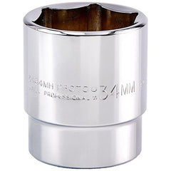 PROTO Proto J5434MH 34mm 6-point 1/2 in Drive Hand Socket