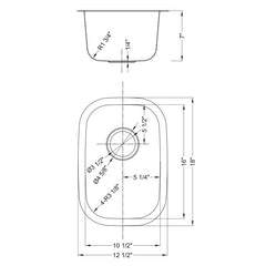DAKOTA Dakota Plumbing DSR-1812-DIS Undermount Bar Sink Ss