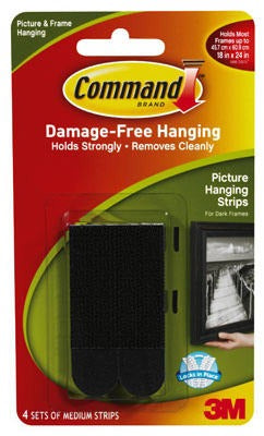 3M 3M Company 17201BLK-ES Picture Hanging Strips 8pk