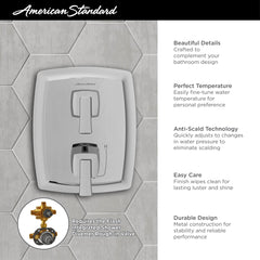American Standard TU353740.295 Townsend 2-Handle Integrated Shower Diverter Trim Only in Brushed Nickel