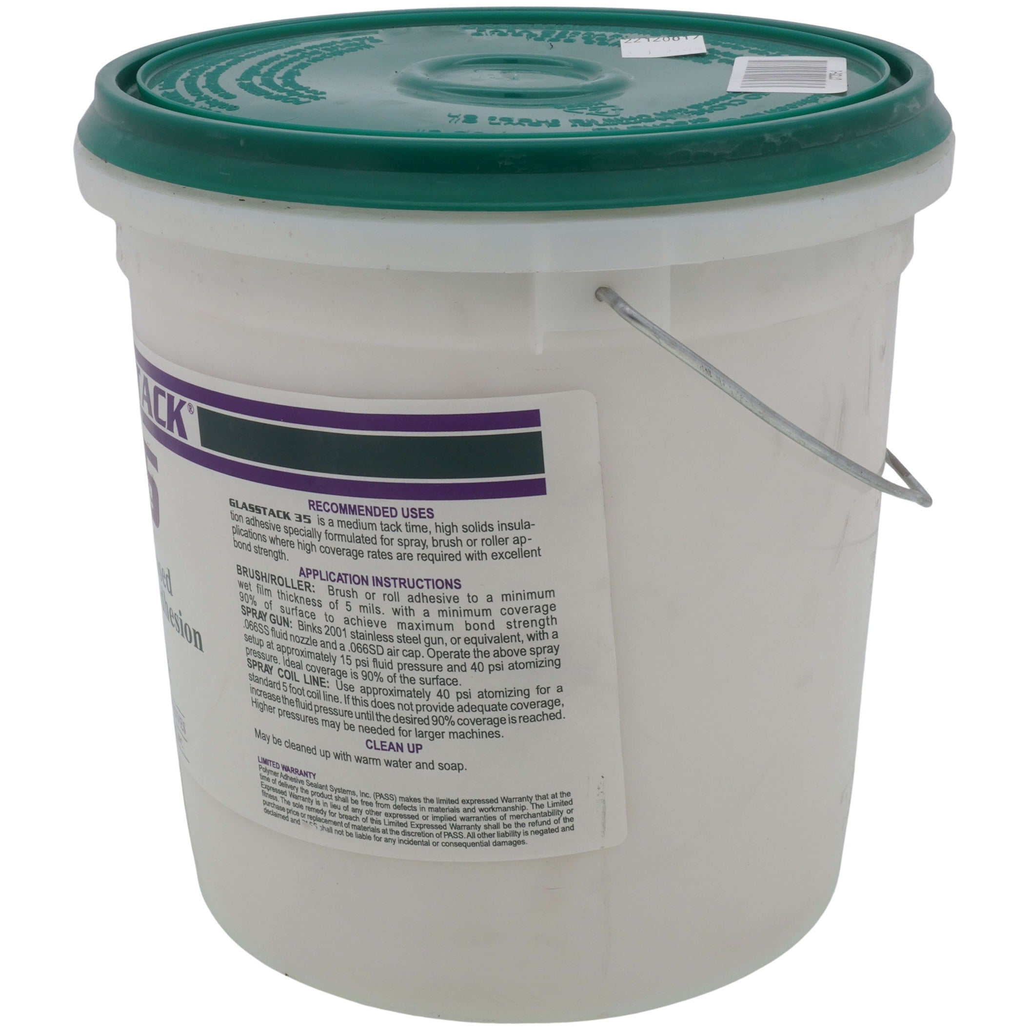 POLYMER ADHESIVES Polymer Adhesives GT35-1 Glasstack 35 Water-Based Insulation Adhesive 1 Gal Pail
