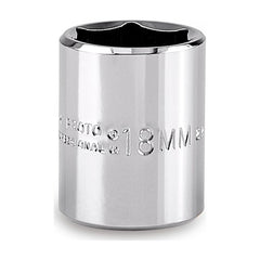 PROTO Proto J5218MH 18mm 3/8 Drive 6-point Chrome Hand Socket