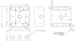 MULBERRY METAL PRODUCTS Mulberry Metal Products 30260 2-Gang Weatherproof Box 6-Hole 3/4 in w/ Lug (4.5 in x 4.5 in x 2 in)