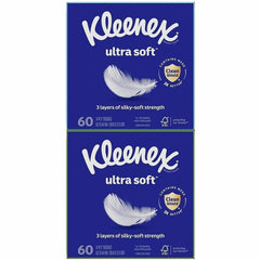 KIMBERLY-CLARK Kimberly-Clark KCC54308 Kleenex Ultra Soft Tissues 3 ply (60/Box, 4/Pack) 54308