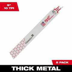 MILWAUKEE Milwaukee 48-00-5713 Torch Saw Blade 10 Tpi 9 Inch 5 Pack