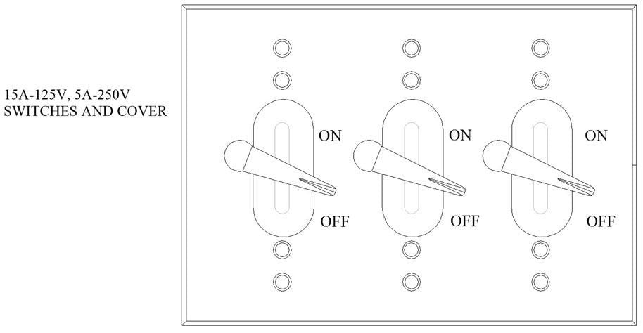 MULBERRY METAL PRODUCTS Mulberry Metal Products 30497 3 Gang Rectangular Toggle Switch Cover 10 A at 125 VAC / 5 A at 250 VAC (3 Gang) 30497
