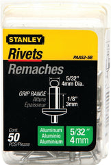 STANLEY Stanley PAA52-5B Aluminum Rivets 5/32 x 1/8 50 Pack