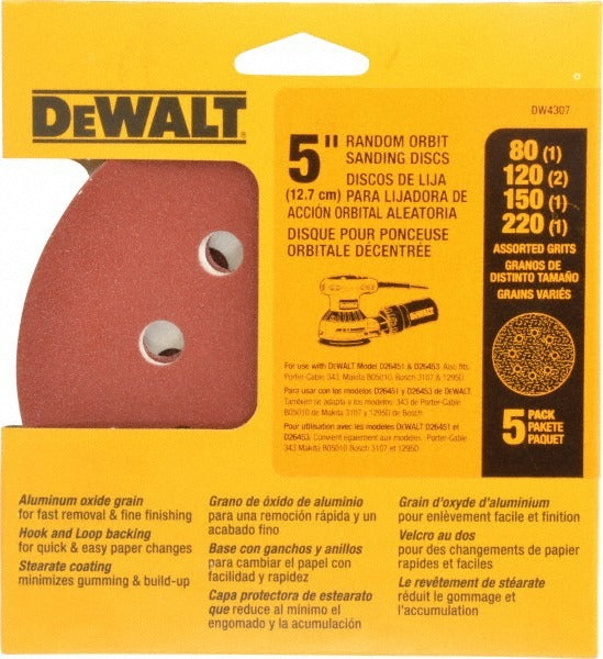 DEWALT Dewalt DW4307 Abrasive Disc Kit 5 Inch 5 Pack