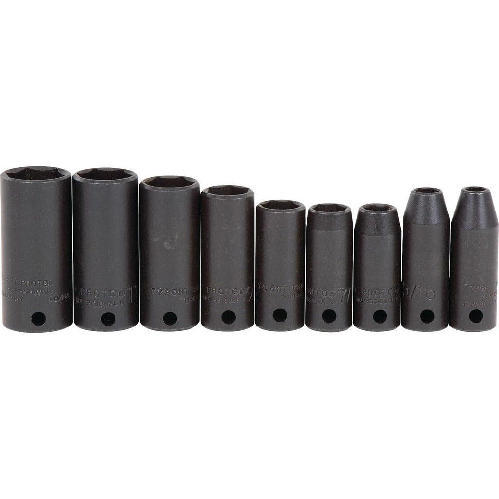 PROTO Proto J72117 Deep Impact Thin Wall Socket Set 9 Pc