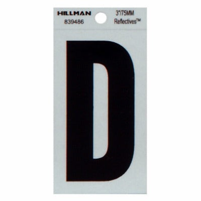 HILLMAN Hillman Fasteners 839486 Reflective Adhesive Letter D 3in