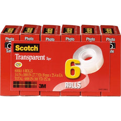 3M 3M MMM600K6 Transparent Tape 0.75 in x 27.78 yd (6/Pack) 600K6