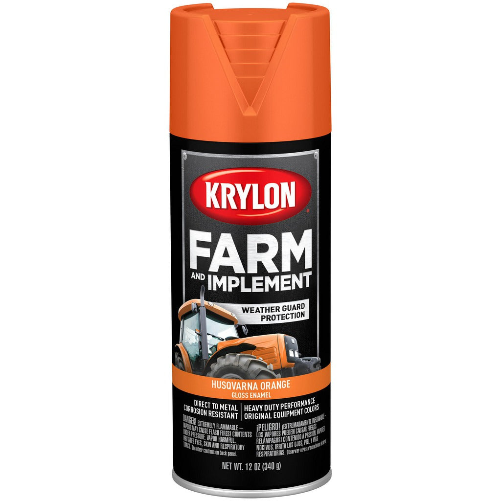 KRYLON Krylon K01961008 Farm Implement Spray Paint Husqvarna Orange
