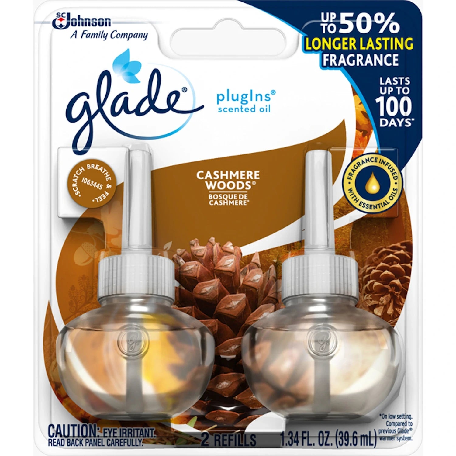 SC JOHNSON Sc Johnson 72442 Glade Plug-Ins Cashmere Woods Scent Air Freshener Refill 1.34 oz