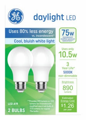 GE G E Lighting 93131944 Led A19 Bulb 10.5W 5000K 2 Pack