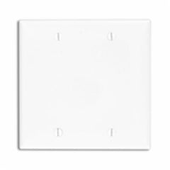 Leviton 80725-I 2-Gang No Device Blank Wallplate Box Mounted Ivory