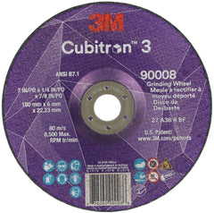 3M 3M 7100313198 Cubitron 3 36+ Grit Type 27 Depressed Center Grinding Wheel (7 x 1/4 x 7/8, Pack 10)