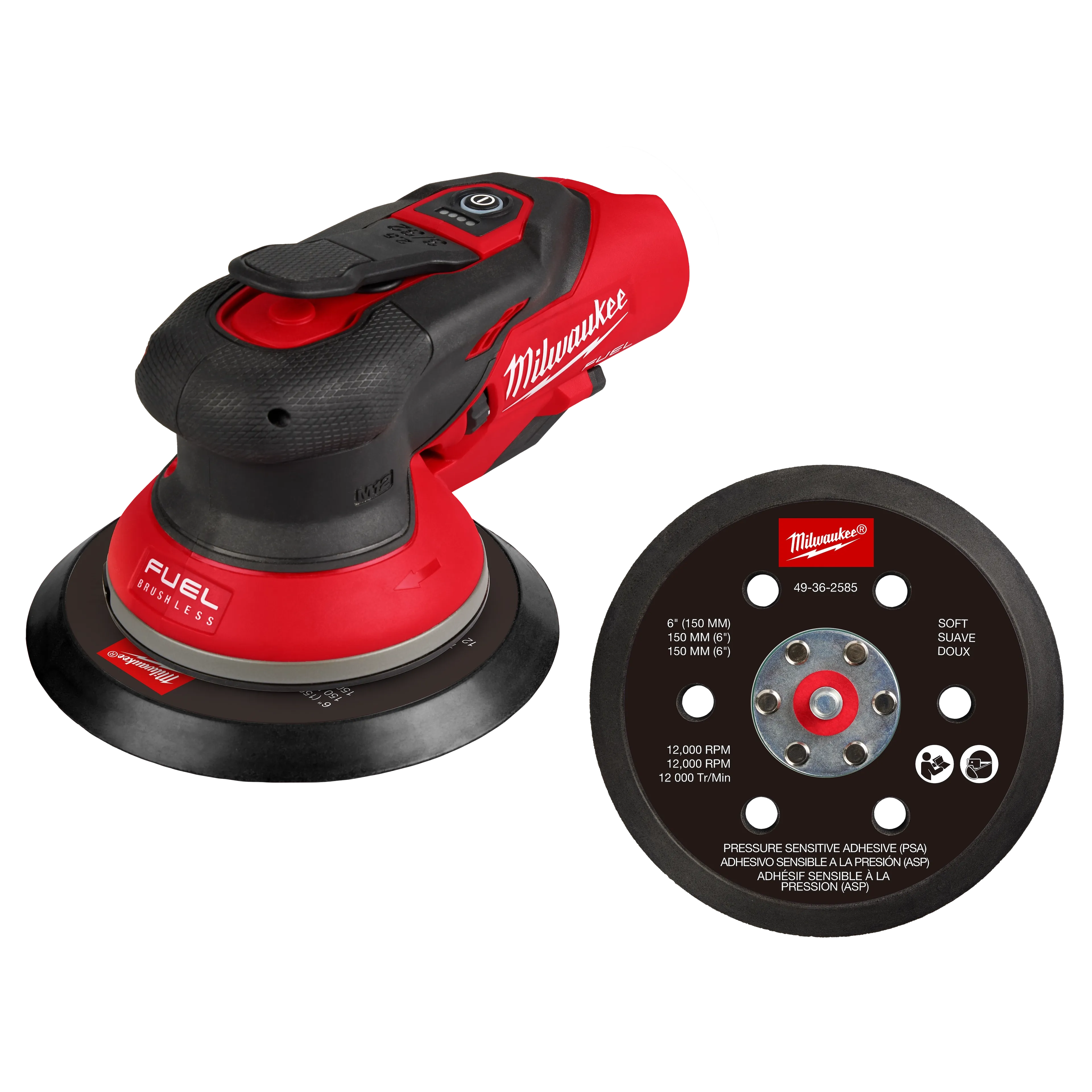 MILWAUKEE Milwaukee 2584-20 M12 Fuel random orbital sander 12V (6 in/3/32 in)