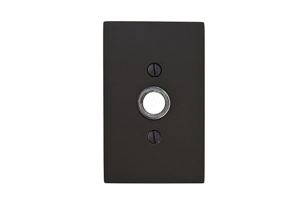 EMTEK Emtek 2463US19 Doorbell Button Rectangular Rose Flat Black