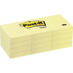 3M 3M MMM653YW Post-it Notes Original Notepads 1.5 x 2 Inches (12 Pack)
