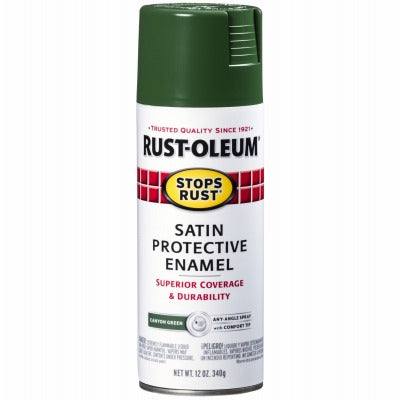 RUST-OLEUM Rust-oleum 371673 Satin Canyon Green Spray Enamel 12 Oz