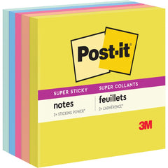 3M 3M MMM6545SSJOY Post-it Super Sticky Note Pads Super Sticky 3 in x 3 in 5 Pack 6545SSJOY