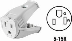 LEVITON Leviton Mfg Co 002-3W102-0WH 15A Straight Blade Connector