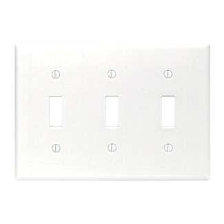 LEVITON Leviton 88011 3-Gang Toggle Switch Wall Plate White