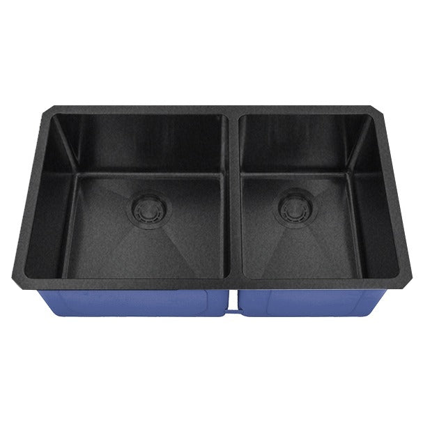 DAKOTA Dakota Plumbing Products DSM-6040GBK 60/40 Undermount Kitchen Sink